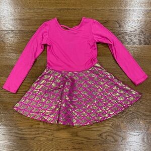 Pixielane Pink and Gold Mermaid Kids Dress 3T LIKE NEW
